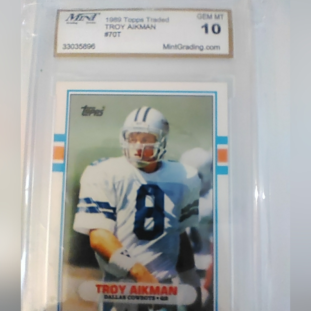 Troy Aikman Rookie Card Graded 10